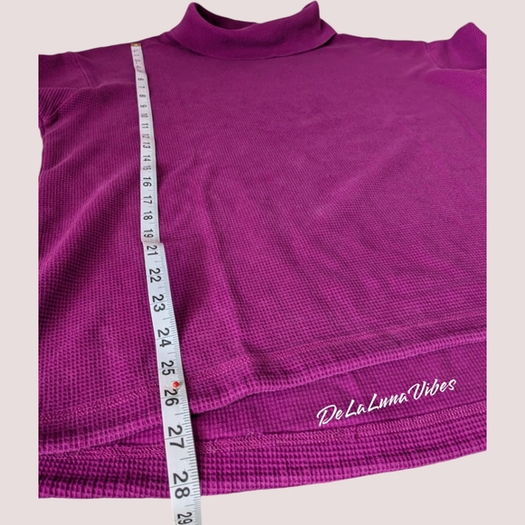 Lands' End Magenta Turtle Neck w/Drawstring at Bottom Activewear Sweatshirt EUC - Picture 6 of 7